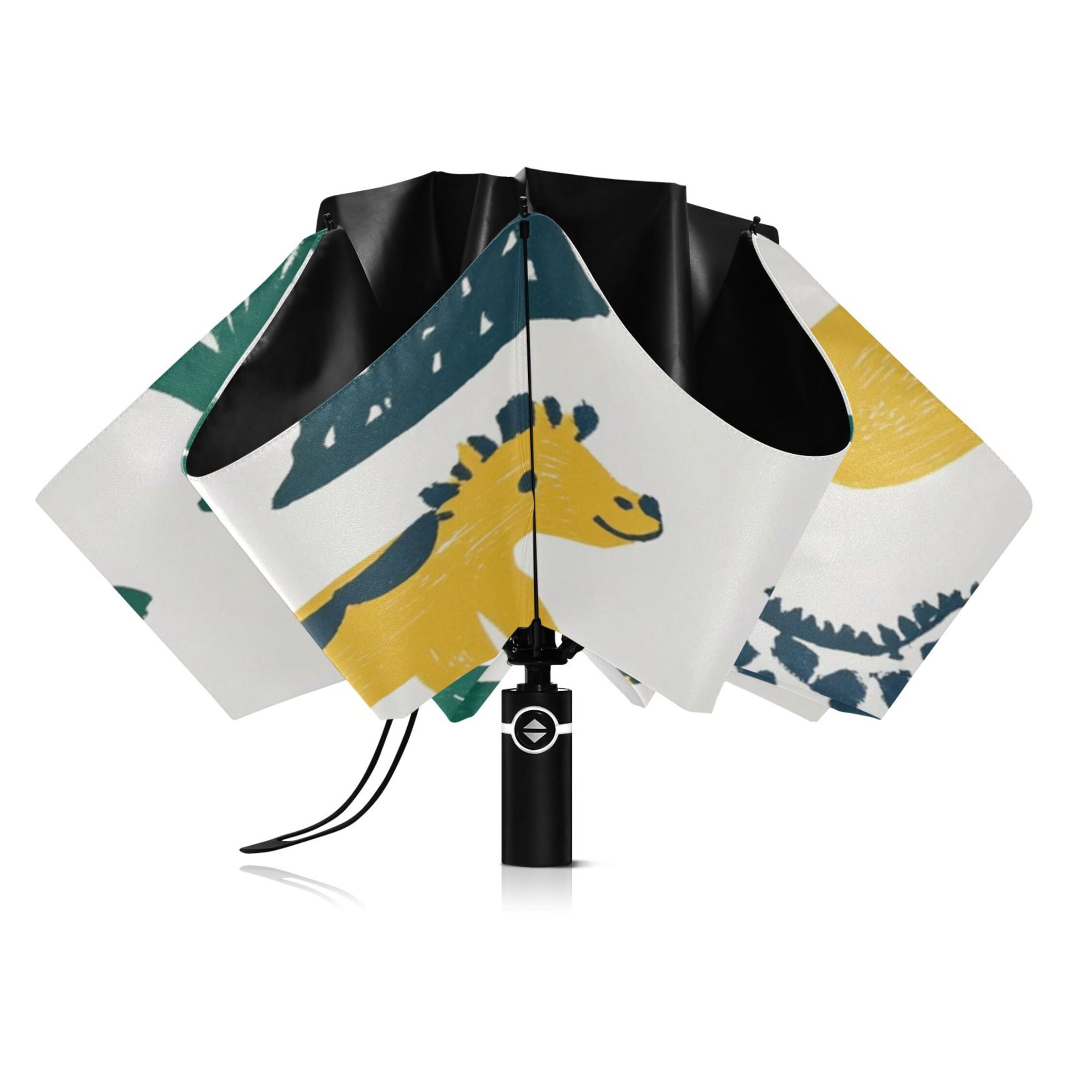 Cute Dinosaur Illustration Extra Large Automatic Umbrella, UV Protection, Waterproof, Auto Open and Close