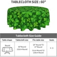 thumbnail image 2 of St Patricks Day Tablecloth Round Clover Shamrock Green Table Cloths Circular Table Cover Waterproof and Dustproof Wipeable Polyester Tabletop for Dining Kitchen Picnic Party Decor 60 Inch, 2 of 6