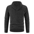 thumbnail image 5 of DHFJKG Mens Zip Up Hooded Sweater Jackets With Fuzzy Lining Solid Color Warm Cardigan Knitted Hoodies Coat With Pockets Comfort Outerwear, 5 of 5