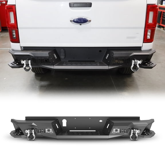Heavy Duty Steel Rear Bumper Compatible with Ford Ranger 2019 2020 2021 2022 2023,Style 1