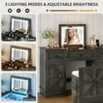 thumbnail image 5 of Farmhouse Vanity Desk with Flip Top Mirror and Lights, Makeup Vanity Table with 2 Adjustable cabinets,2 Drawers and Hidden Storage Stool, Charging Dressing Table Set for Bedroom,Rustic Oak, 5 of 9