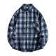 thumbnail image 1 of Blusa y camisa de manga larga con cuello vuelto, camisa informal a cuadros para hombre, blusa holgada juvenil de manga larga con cuello vuelto, blusa de poliéster para hombre, 1 of 3
