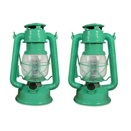 Hanging Lanterns Outdoor Northpoint LED Lantern, 12-LED 150-Lumen Lantern, Island Breeze Indoor Outdoor Lantern, Home Decor Vintage Lantern, Battery Operated Hanging or Tabletop Hurricane Lantern (Pack of 2) ()
