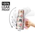 thumbnail image 3 of OBREWU Pink French Bulldog Flowers Florals Tumbler with Handle and Lid,Pink French Bulldog Flowers Florals 40oz Double Wall Vacuum Insulated Tumbler,Cups Gift for Women and Men, 3 of 7