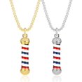 thumbnail image 4 of Rhinestone Barber Shop Light Pendant Necklace with 24 Inches Rolo Chain, 4 of 5