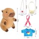thumbnail image 4 of Set de peluche Kireidane Capybara con 7 prendas y accesorios, 4 of 7