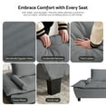 thumbnail image 5 of Advwin 114" Oversized Sectional Sofa, Luxury Sailboat Cloud Couch with Adjustable Depth, Convertible Sofa Bed with Extra Deep Seats & Wide Armrests for Living Room, Dark Gray, 5 of 13