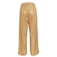 thumbnail image 5 of Lroveb Sequin Pants for Women, Womens Sparkly High Waisted Trousers, Solid Color Sequins Fashion Casual Straight Pants Gold, 5 of 8