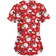 thumbnail image 5 of Snorda Tuniques Médicales pour Femmes Hauts de Sarrau Col en V Uniforme de Travail Imprimé Poches Blouse, 5 of 5