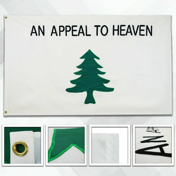 Embroidered APPEAL TO HEAVEN Liberty Tree Flag 3x5ft Embroidered Flag 210D
