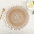 thumbnail image 3 of 4pcs Bohemian Style Round Heat-Insulating and Scalding-Proof Dining Mat with Diameter of 38cm Anti-Skid Tassel, 3 of 5