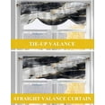 thumbnail image 6 of Black Marble Tie Up Valances Curtain, Adjustable Kitchen Gold Line Modern Valances for Windows Decor, Rod Pocket Short Curtains Set for Bedroom/Bathroom, 42"x18", 6 of 8