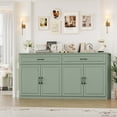 thumbnail image 2 of Hiphuta 63"Extended Wide Large Buffet Cabinet with 2 Drawers, Modern Coffee Bar Sideboard with Dusty-proof Base for Living Room and Entryway, Green, 2 of 7