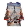 thumbnail image 3 of Romantic Paris Eiffel Tower Loose Dress Evening Dress Summer Dresses for Women Luxury Dress Long Sleeved Dress, 3 of 4