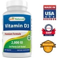 thumbnail image 7 of 2 Pack Best Naturals Vitamin D3 Supplement 50 mcg (2,000 IU) 100 Tablets | Support Immune Health, Strong Bones and Teeth, & Muscle Function, 7 of 7