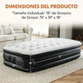 thumbnail image 3 of edx Cama con Colchón de Aire de Tamaño Twin de 18 "con Bomba Incorporada, Colchones Inflables para Acampar, Colchón Interior, Cama de Aire para Invitados, 3 of 8