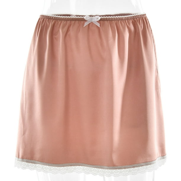 Lace Solid Color Skirt Sexy Slim High Waist Satin Skirt Summer New Arrival