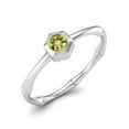 thumbnail image 2 of 0.50 Ctw Round Lemon Quartz 925 Sterling Silver Solitaire Geometric Woman Valentines Day Gifts Ring, 2 of 4