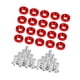 thumbnail image 4 of Paquete de 20 tornillos para matrícula con arandelas, universales, de acero inoxidable resistente a la corrosión. rojo, 4 of 9
