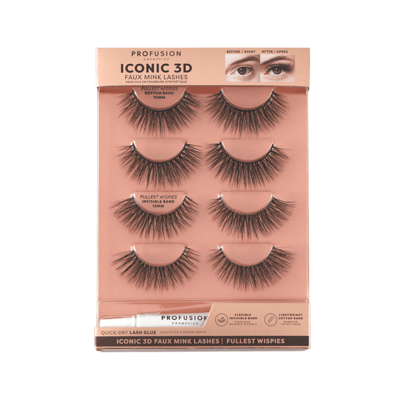 Profuson Cosmetics Iconic 3D Faux Mink Lashes |Fullest Wispies
