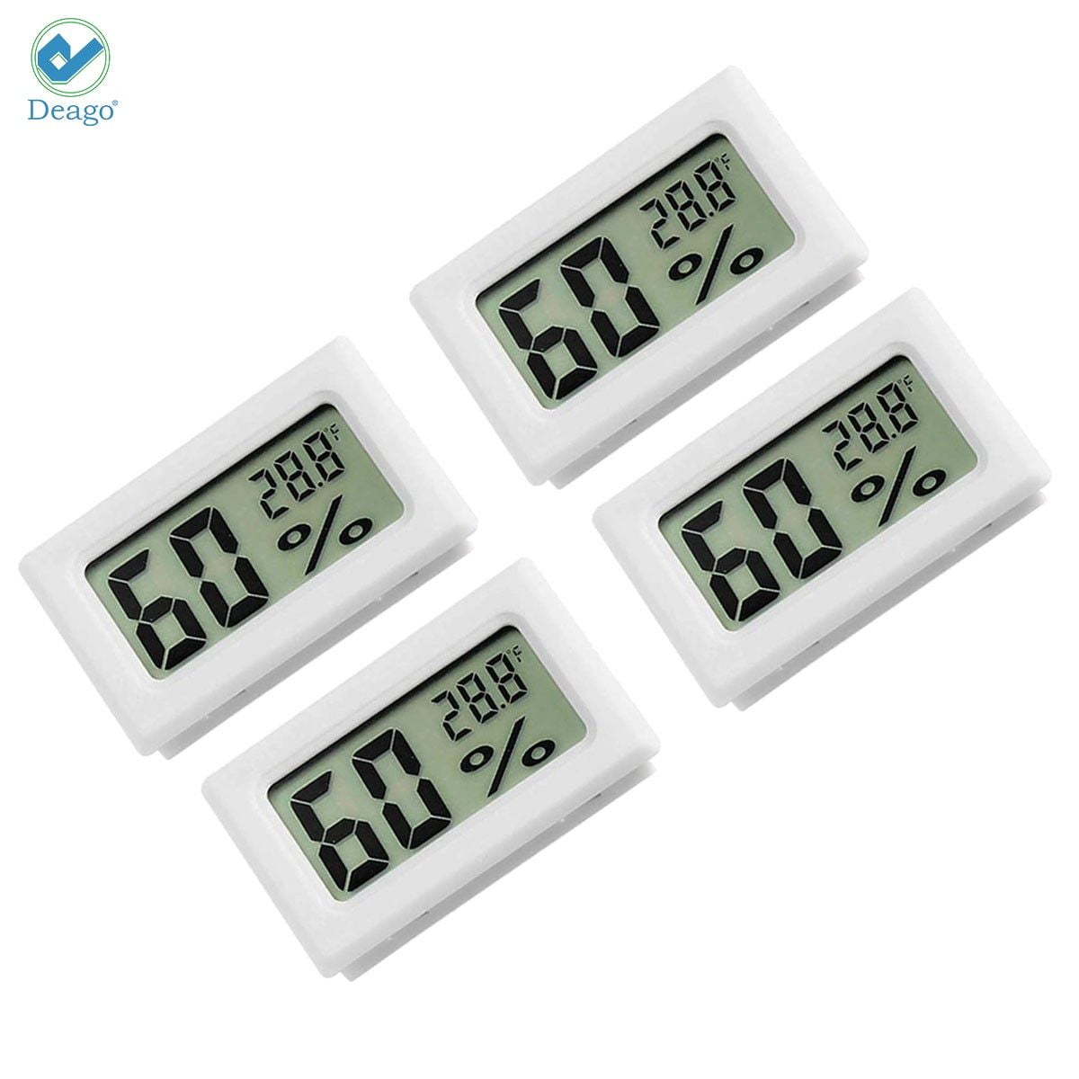 Elcoho 4 Pack Mini Hygrometer Thermometer LCD Display Thermometer Hygrometer Digital Electronic 