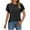Black, variant on Uaswgudfs Women's Soft Drapey Blouse Top with Tiered Sleeve Detail - Round Neck Casual Shirt for Effortless Everyday Style