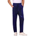thumbnail image 4 of Pantalones de lentejuelas INSPIRE CHIC para hombres, pantalones rectos brillantes para fiestas disco, 30 azul, 4 of 6