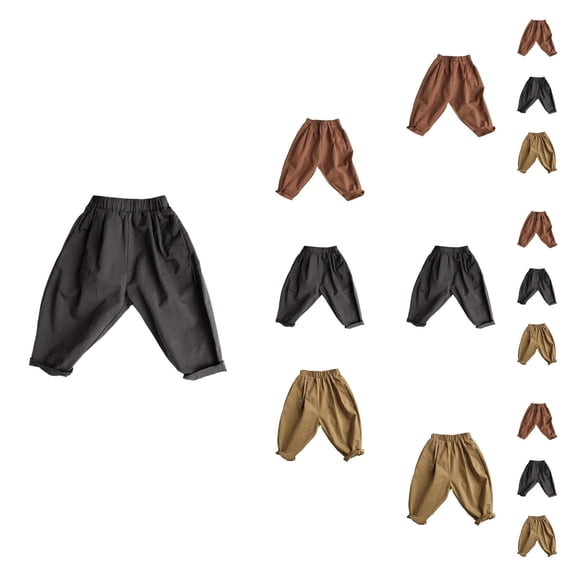 Boys Fashion Boys Pants Autumn Casual Woven Carrot Pants Literary Western Style for Children