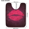 thumbnail image 3 of Dreamtimes Bath Mat Toiletry Mat Red Lips Print, Luxury U-Shaped Toilet Rug, Soft Comfortable Contour Mat for Bathroom Floor, 17.3"x13.4", Non-Slip Absorbent Bath Carpet, Dry Quickly, Machine Washable, 3 of 4