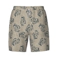 thumbnail image 4 of Lsque Mens Swim Trunks Sketch Squirrels Linen Pattern - Bathing Suit Compression Liner - Beach Swim Shorts Swimwear - (S-3XL) - Stretch Quick Dry -Medium, 4 of 9