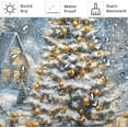 thumbnail image 6 of Sparkling Christmas Tree Shower Curtain, Winter Grey Glitter Xmas Tree Bathroom Bathtubs Decor, Christmas Fabric Shower Curtain Sets with Hooks, 72x72 inch, 6 of 6