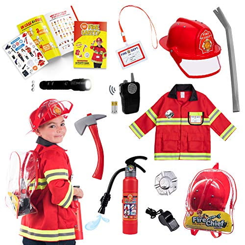 Casque de protection en plastique de pompier Fire Dept., rouge, taille  unique, accessoire de costume à porter pour l'Halloween