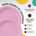 thumbnail image 6 of Exquisite 9" Pink Disposable Party Plastic Plates, 100 Count, Heavy Duty 350 GSM Plate, 6 of 9