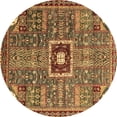 thumbnail image 1 of Ahgly Company Indoor Round Abstract Brown Modern Area Rugs, 6' Round, 1 of 4