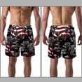 thumbnail image 3 of luoweisi Men's Beach Shorts Quick Dry Swim Trunks with Mesh Lining American Flag and Plants XL, 3 of 5