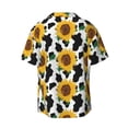 thumbnail image 4 of Goofa Cute Cow Print Sunflower B Printed Men's Casual Short-sleeved Shirt,Lightweight Breathable Button-down,Summer Casual men's top,Versatile Fashion shirt-4X-Large, 4 of 7