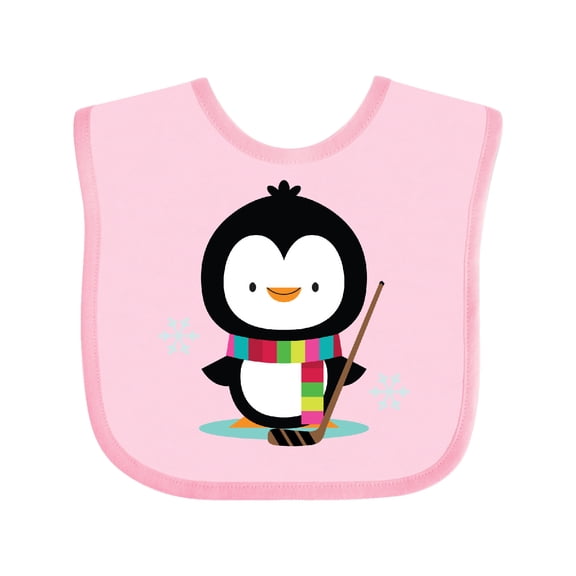 Inktastic Hockey Christmas Penguin Boys or Girls Baby Bib