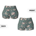thumbnail image 5 of Xecao Hedgehogs and Flowers Print Workout Shorts for Women Soft Smooth Gym Yoga Scrunch Active Tennis Workout Running Shorts, 5 of 9