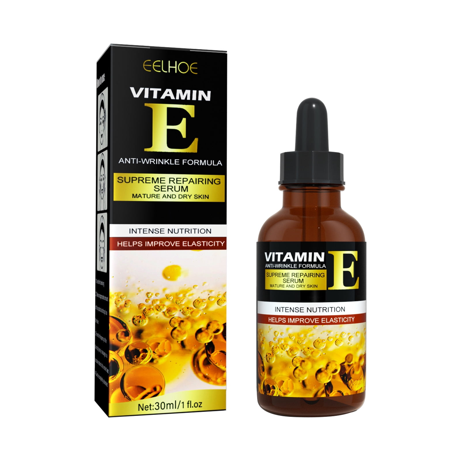 EELHOE 30ml Vitamin E Serum Brightens Skin Tone Hydrates Moisturizes