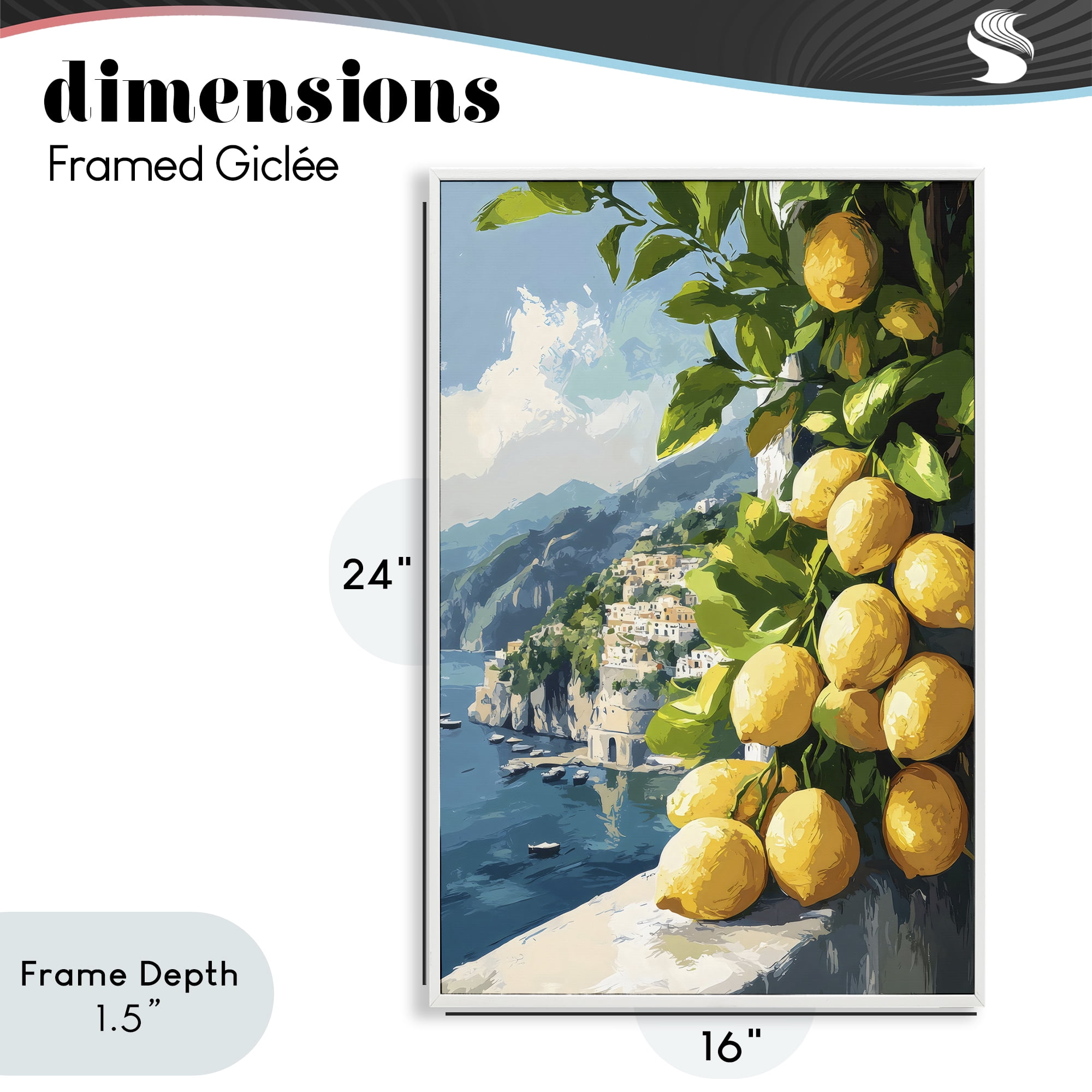 Stupell Industries Lemon Terrace Amalfi View White Framed Giclee Art, design by Creative Studio