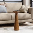thumbnail image 6 of COZAYH Pedestal Tall Round Table for Living Rooms or Bedrooms, Walnut, Set of 2, 6 of 10