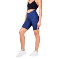 thumbnail image 2 of INERZIA 2 Pack High Waist Crossover Biker Shorts for Women Flattering Cross Waist V Waist Yoga Shorts Black and Navy X-Large, 2 of 5