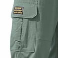 thumbnail image 5 of Men Loose Casual Cargo Pants Multi-Pocket Drawstring Work Pants Trousers Elastic Waist Belted Straight Leg Lightweight Stretchy Quick Dry Gym Hiking Streetwear Workwear | Zenithor,Army Green 4XL, 5 of 7