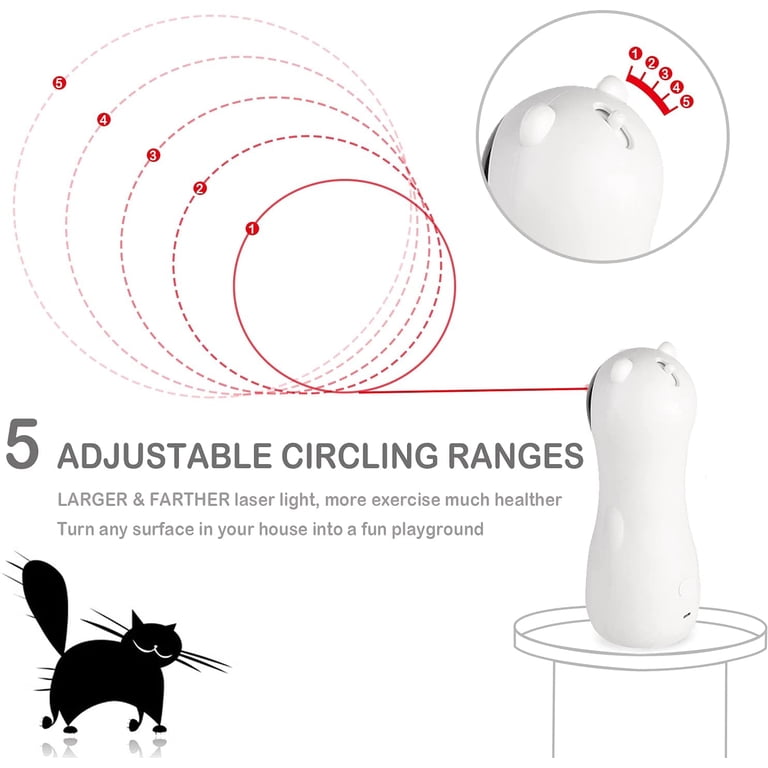 Laser Pointer Gun Cat Laser Toy, Automatic Rotating Laser Pointer For ...