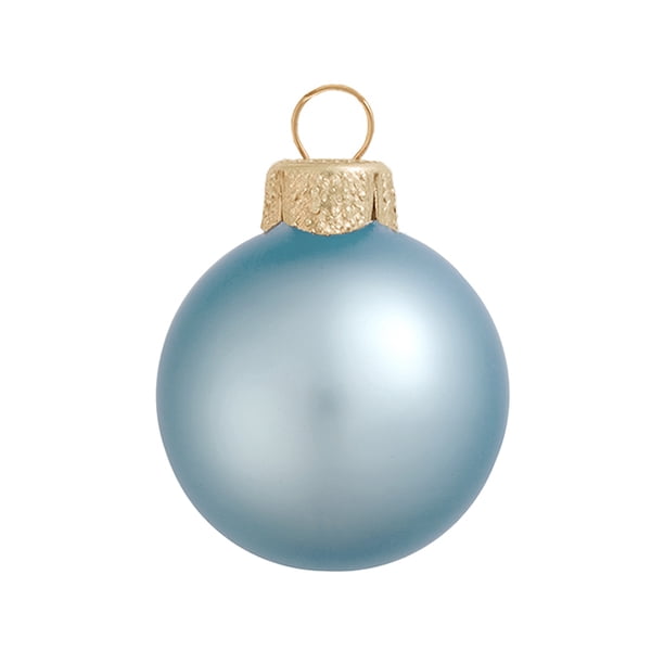 Northlight 40ct Matte Glass Ball Christmas Ornament Set 1.25" Sky