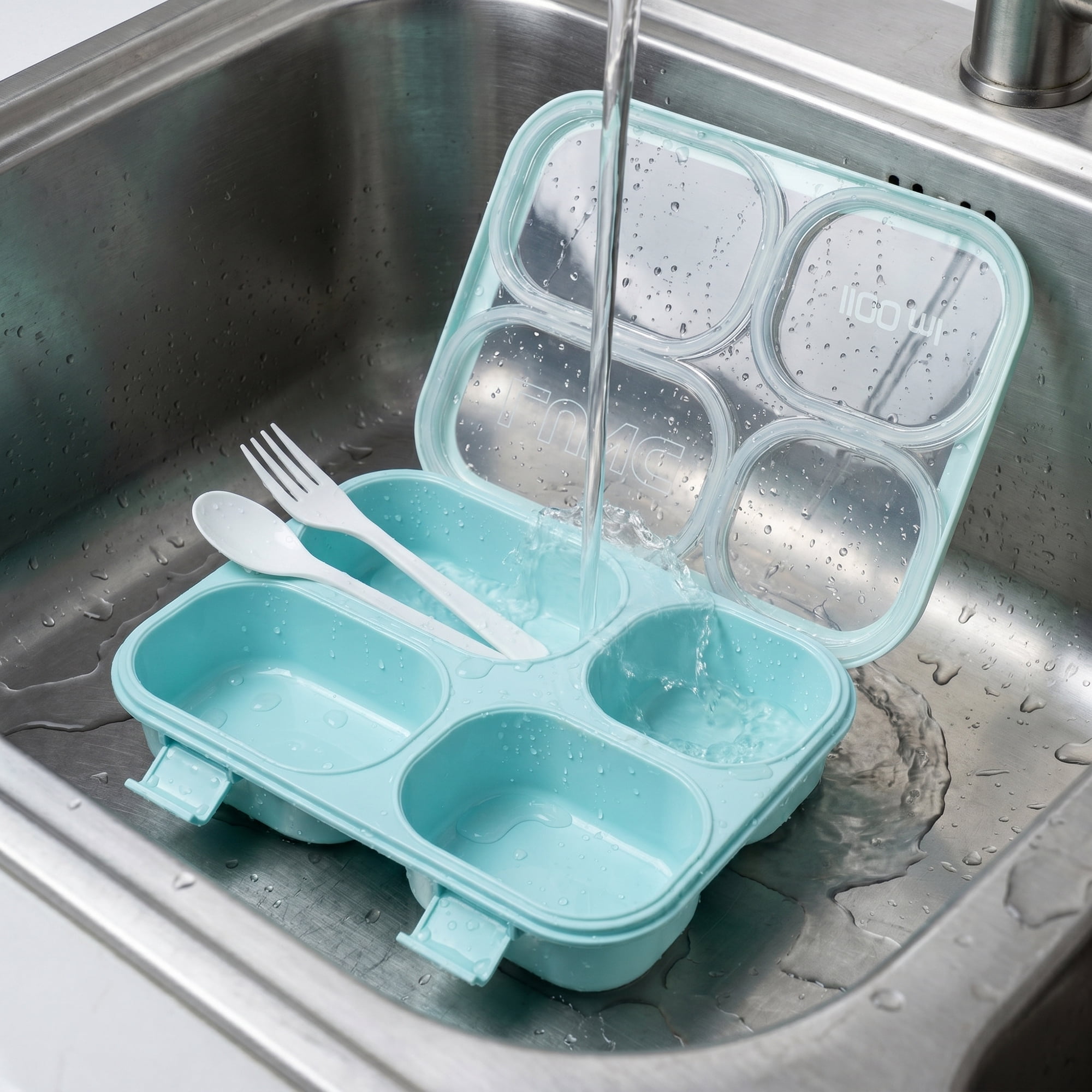 Unique Bargains Clear Lid Leak Resistant Meal Lunch Bento Box for Work Blue-2