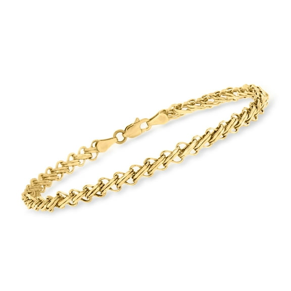Ross-Simons 14kt Yellow Gold Double-Bar Link Bracelet, Women's, Adult