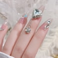 thumbnail image 7 of Pink Season Manicure Rhinestone Shining Three-dimensional Sparkling DIY Gloss Stacking Faux Diamond Chain Pendant Nail Heart Charm Nail Supplies, 7 of 7