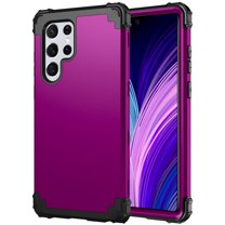 Decase Compatible with Samsung Galaxy S23 Ultra Case, Heavy Duty Shockproof Protection Soft Silicone Rubber Hard Plastic Bumpers Hybrid Protective Case for Samsung Galaxy S23 Ultra, Purple