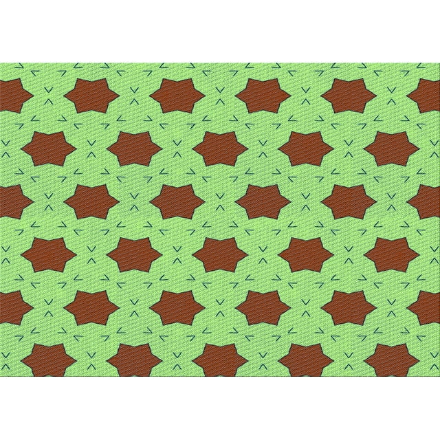 Ahgly Company Tapis d'Intérieur Lavables en Machine Rectangle Transitionnel Jaune Pelouse Vert, 2' x 4'